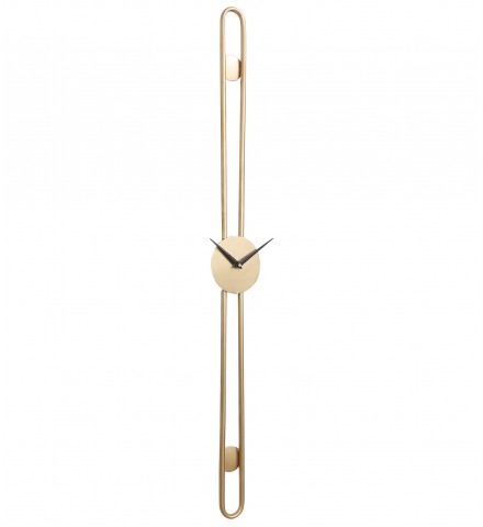 Long Striped Gold Wall Clock